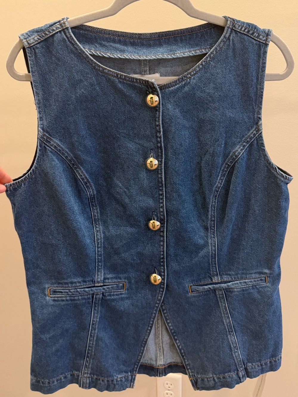Reformation Ophelia Denim Top